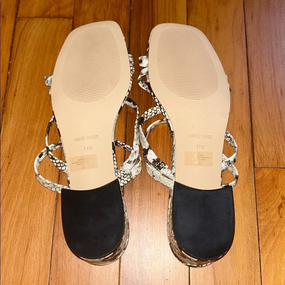 NWOT Nine West Snakeskin Print Heeled Sandals